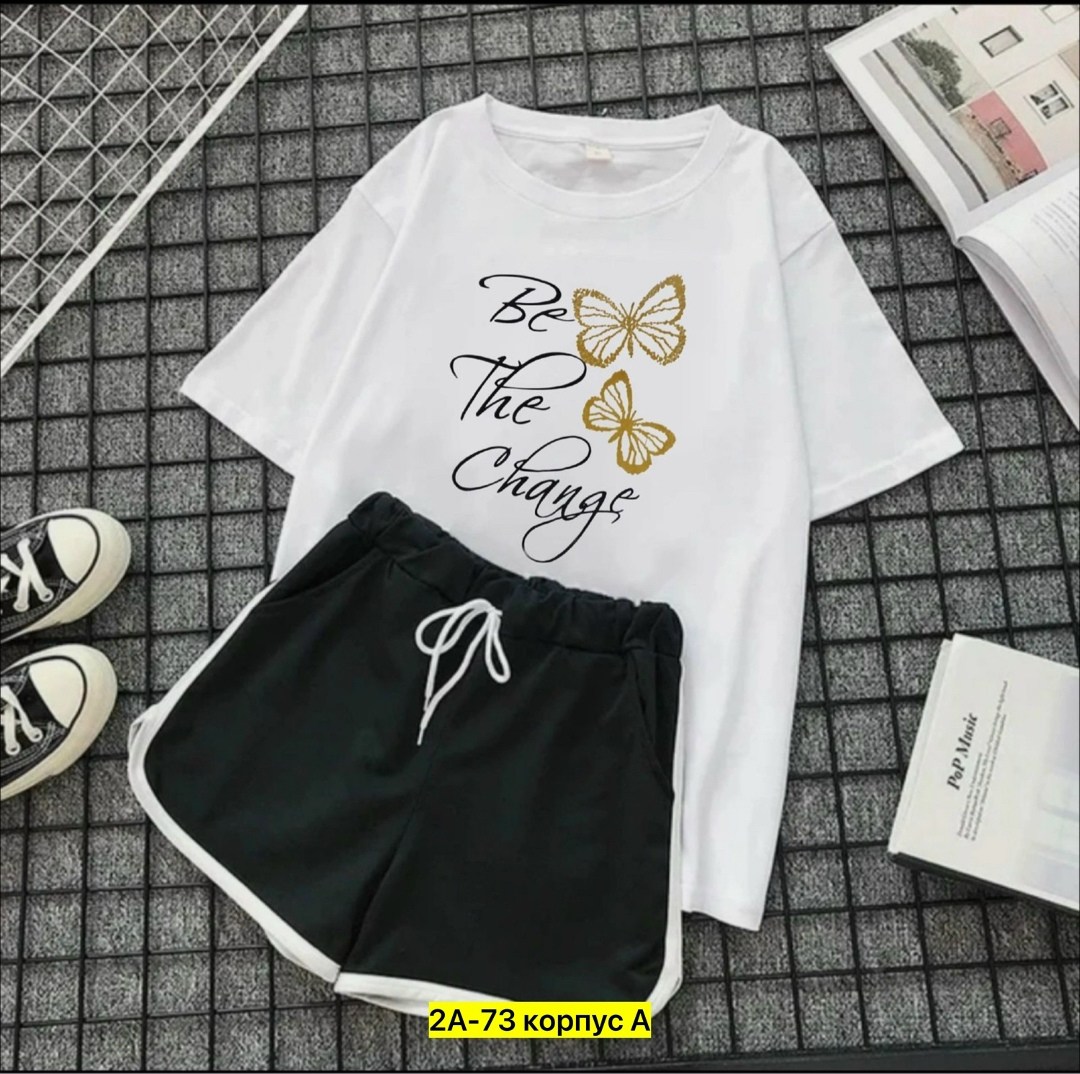 повседневный костюм,костюм женский,костюм футболка шорты,костюм двойка шорты и футболка женская,костюм шортами