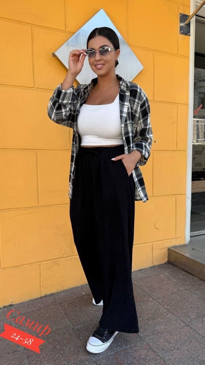 модный женский костюм,,рубашка оверсайз в клетку,женский костюм на флисе,женский костюм двойка