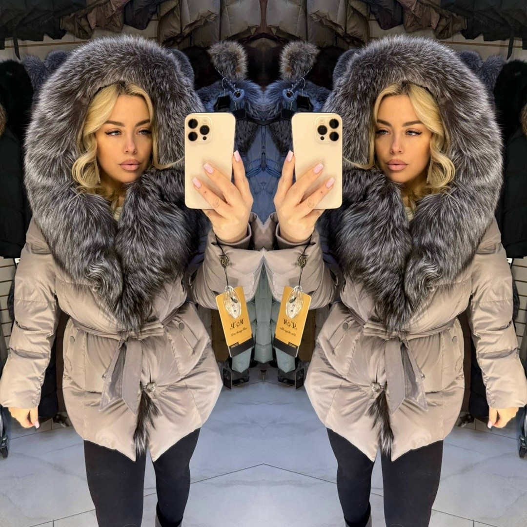 зимняя женская куртка с мехом финской чернобурки,пуховик с натуральным мехом женский,пуховик с натуральным мехом,пуховик с мехом,пуховик с натуральным мехом furs lux