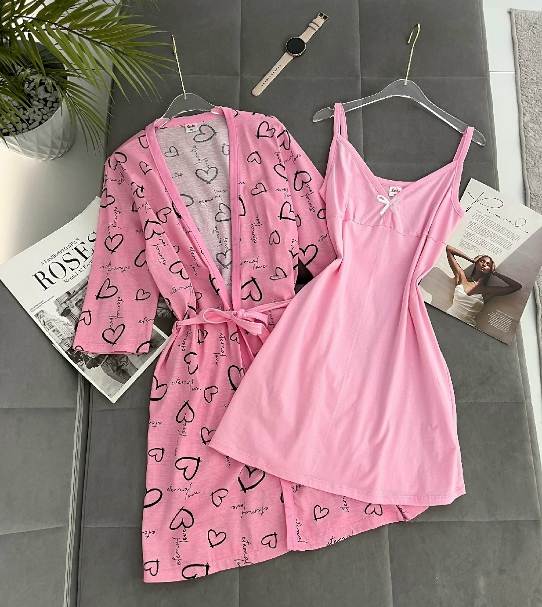 комплект ночная сорочка и халат,халат и сорочка комплект,халат с сорочкой комплект домашний,комплект халат,комплект пижама