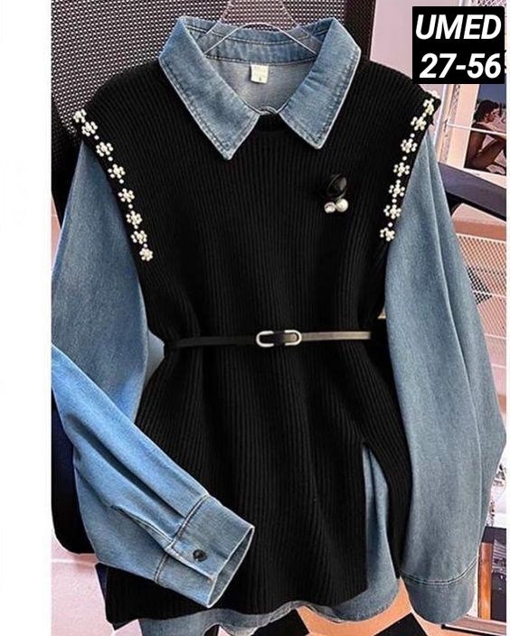 жилет с рубашкой,женская кофта,трикотажный жилет,женская жилетка