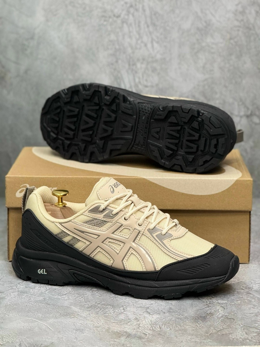 кроссовки gel-venture 6 shield asics бежевый,кроссовки asics gel-venture 6,asics gel venture 6,кроссовки asics,мужские кроссовки asics
