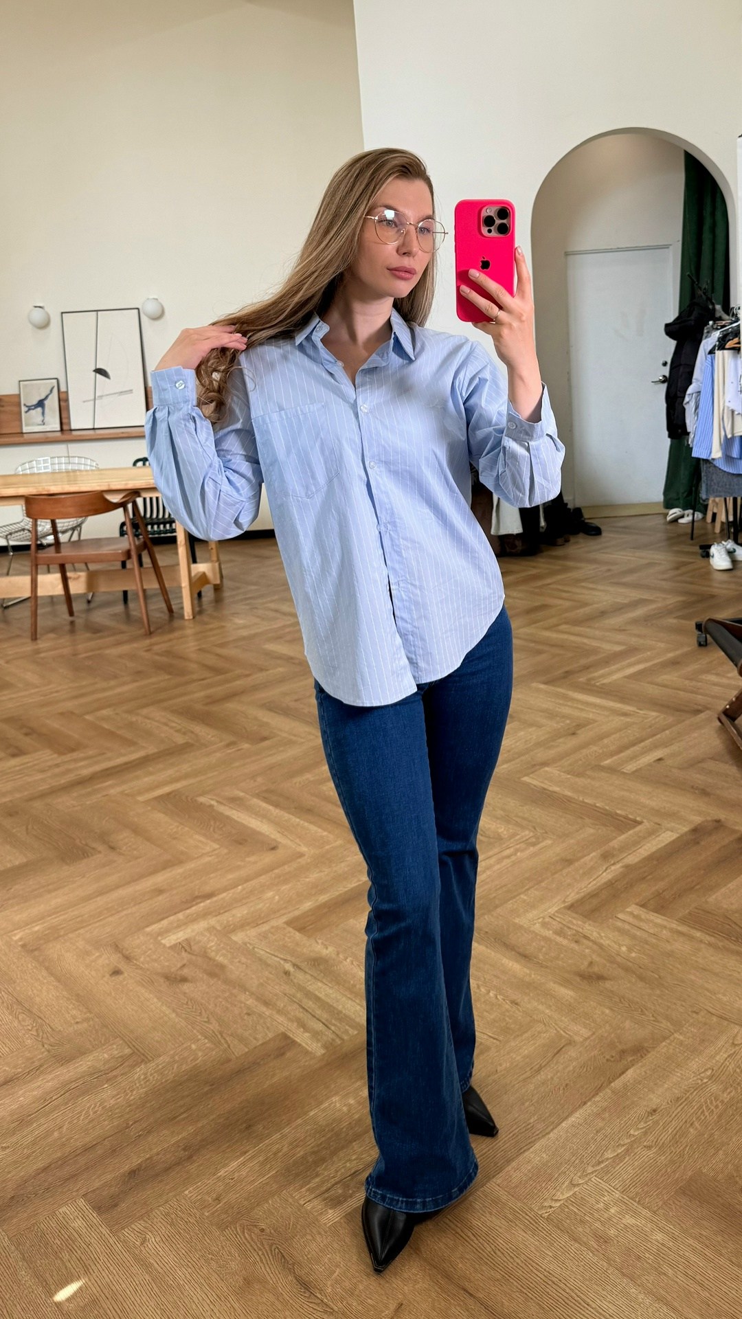 рубашка женская,рубашка в полоску,рубашка женская оверсайз,женская рубашка в полоску,женская хлопковая объемная голубая рубашка оверсайз в полоску