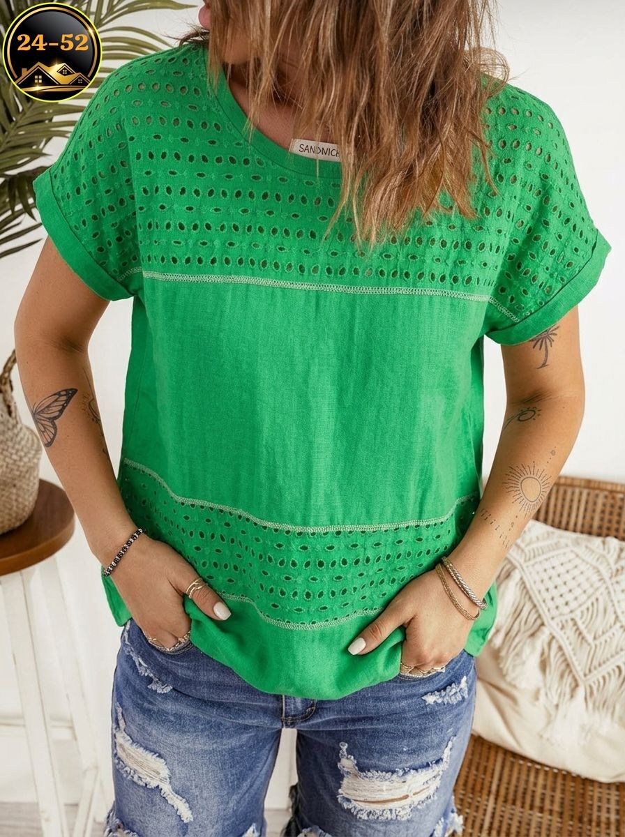 блузка с круглым вырезом,летняя блузка,блуза с короткими рукавами,женская блузка,блузка повседневная