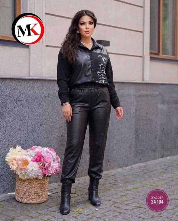 брючный костюм из экокожи,женский брючный костюм,костюм из экокожи женский,костюм из экокожи,костюмы брючные экокожа женские