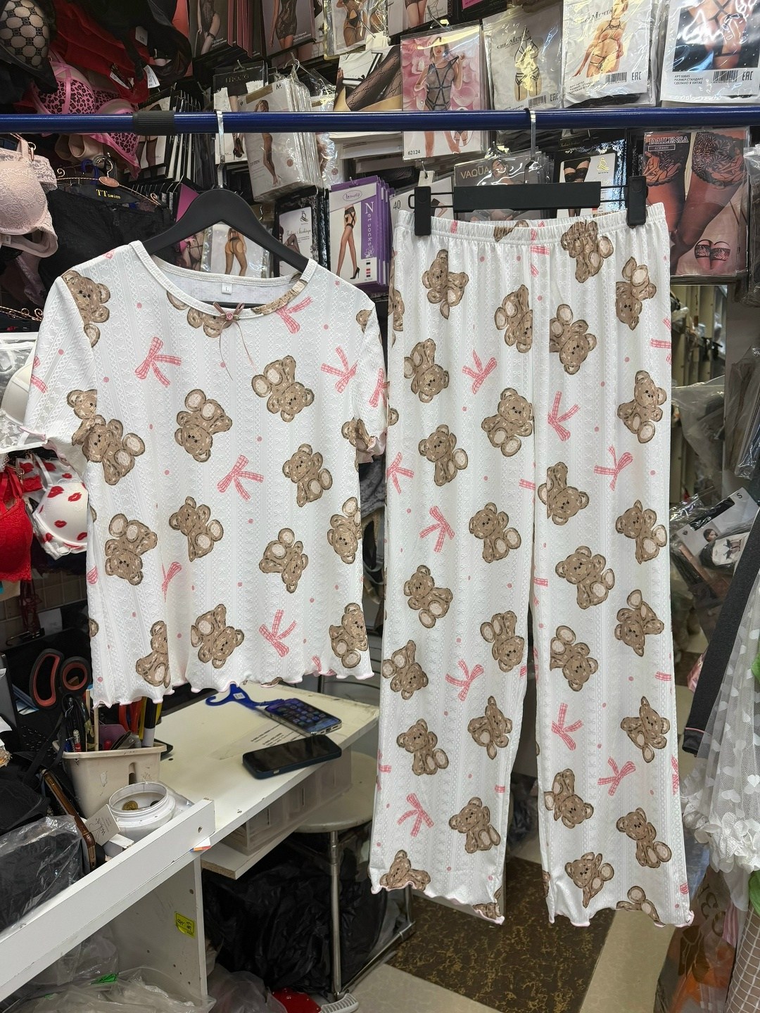 женские пижамы,пижама 1850059-1 sadovod 365 дней,костюм домашний пижама,пижама со штанами,комплект женской пижамы