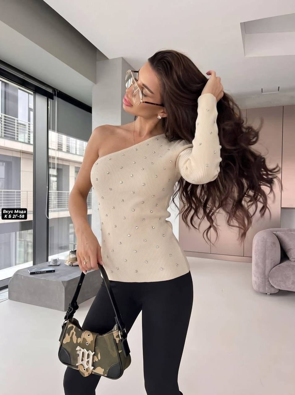 кофта женская,кофта с одним рукавом,кофты женские модные,вязаный пуловер,кофта