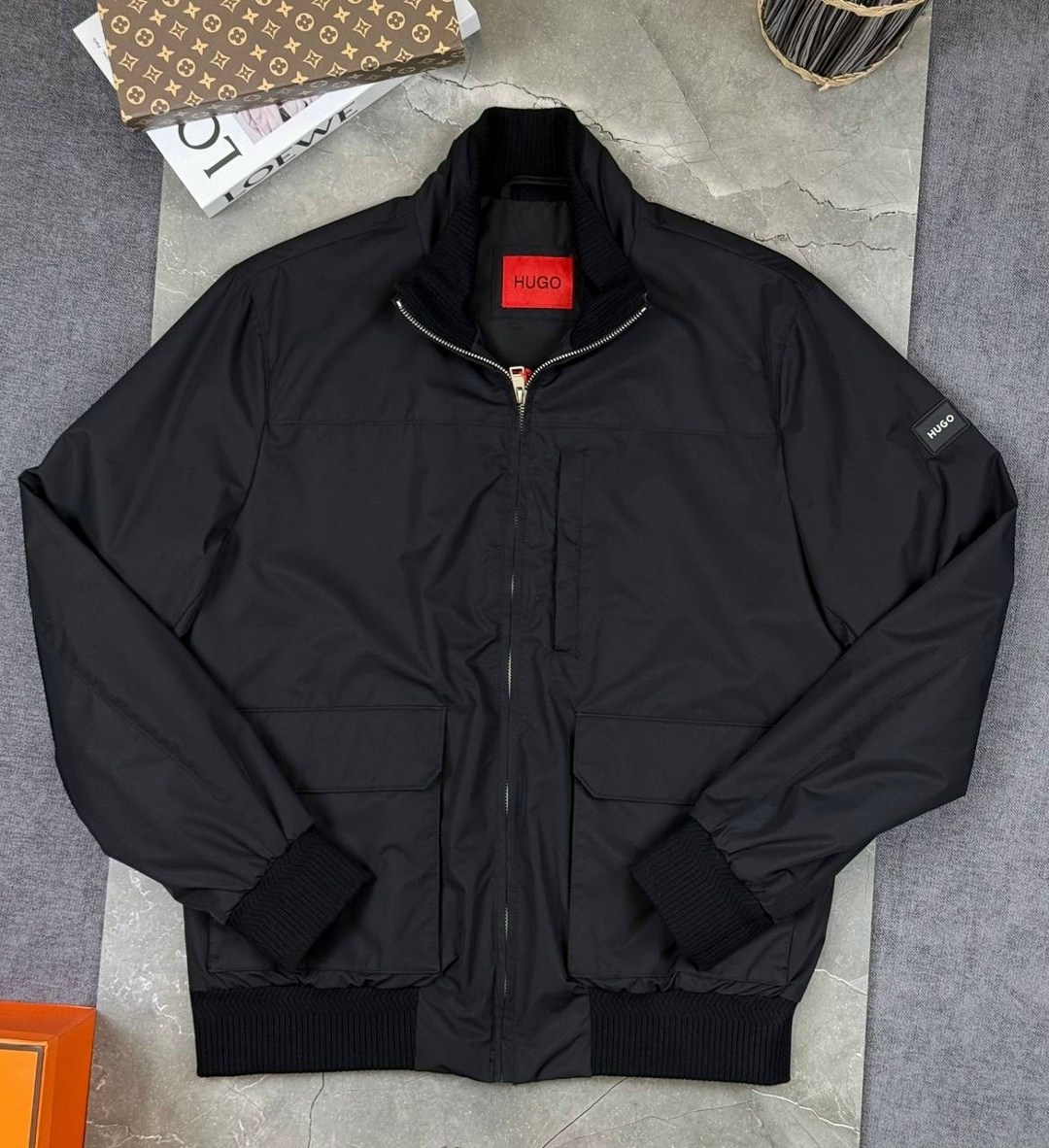 бомбер хуго босс мужской,мужская ветровка hugo boss чёрного цвета,бомбер hugo boss мужской,мужская куртка hugo boss,hugo boss куртка
