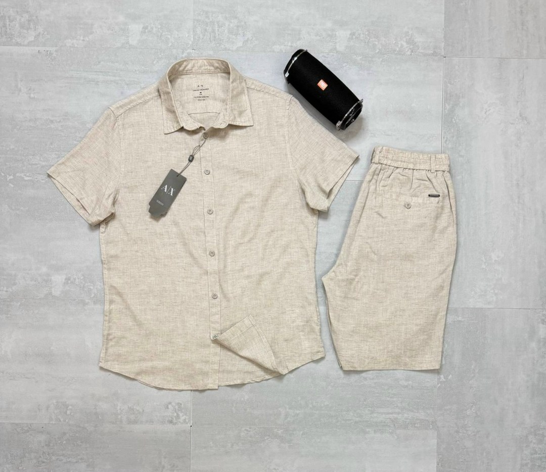 костюм летний мужской,мужские комплекты,костюм летний льняной рубашка и шорты,льняной костюм шорты и рубашка,костюм мужской льняной летний с шортами рубашкой от ya trend