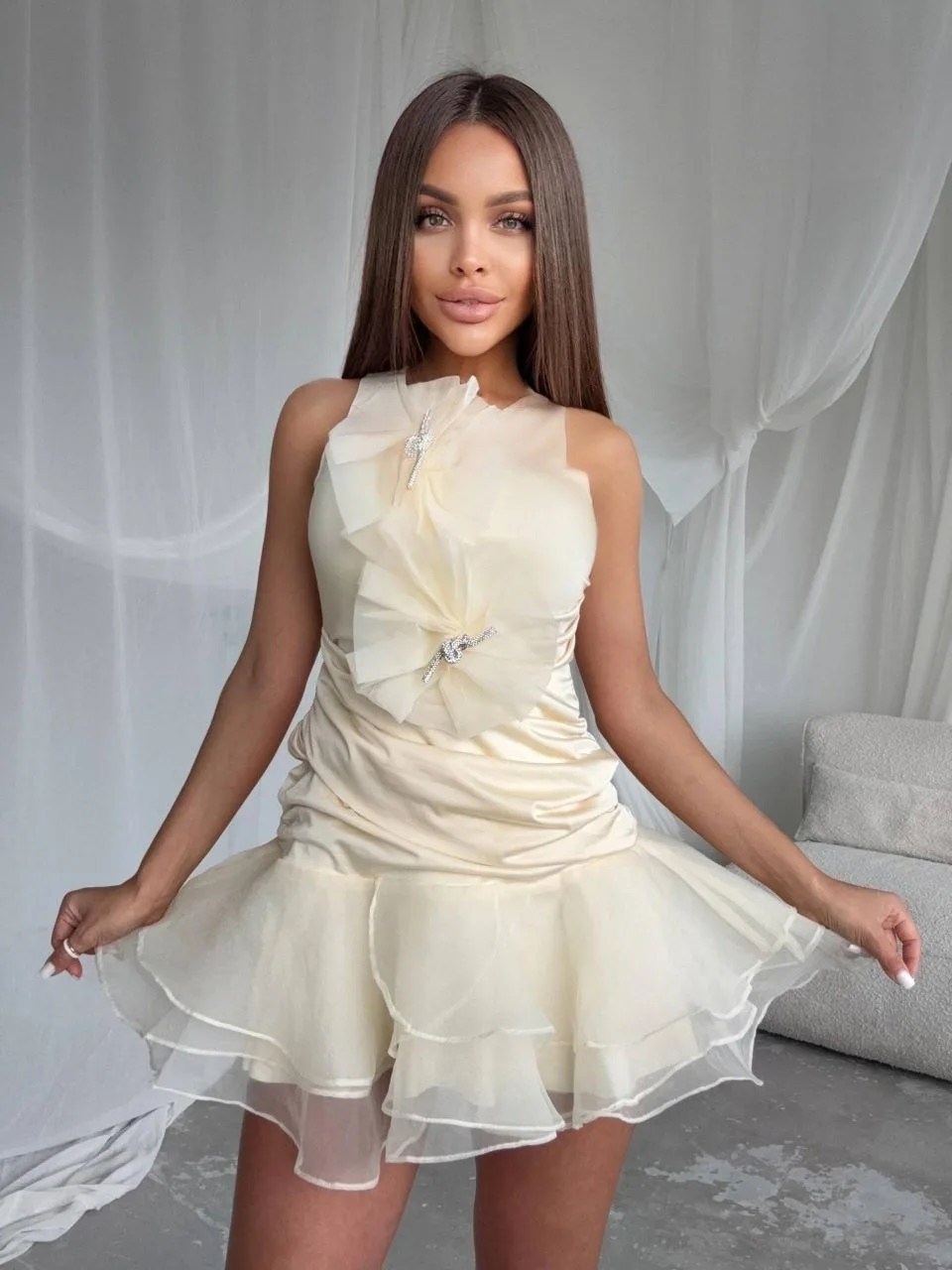 нарядное платье,платье короткие,платья для выпускного,платье,платье с оборками