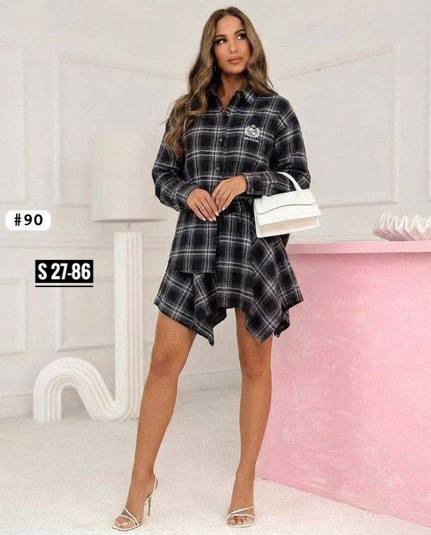 платье рубашка в клетку,костюм с юбкой и рубашкой,платье в клетку,костюм с юбкой в клетку,костюм в клетку