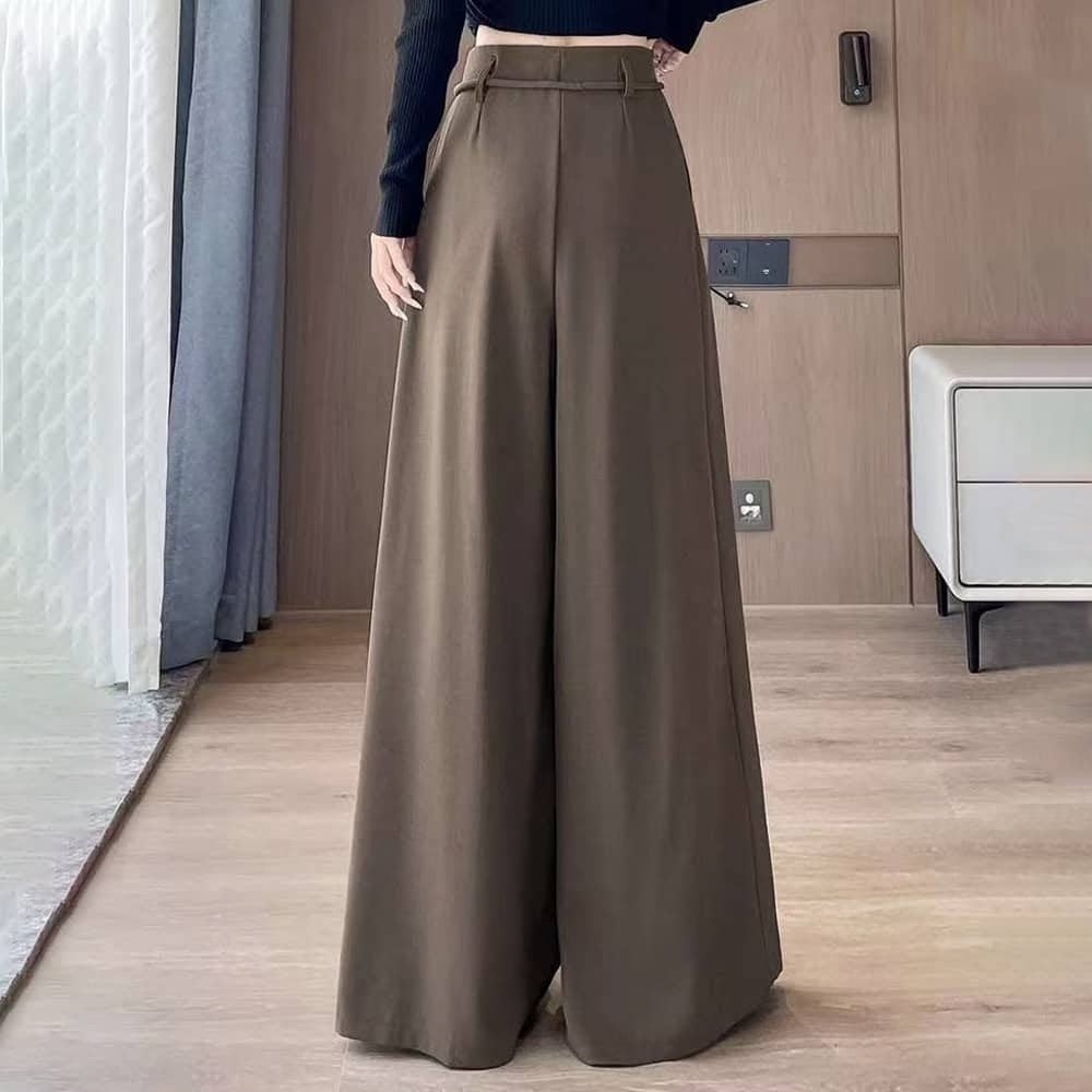 женские модные широкие брюки с высокой талией,женские классические брюки с широкими штанинами,брюки с высокой талией широкие длинные,jielur брюки женские с широкими штанинами,брюки женские с широкими