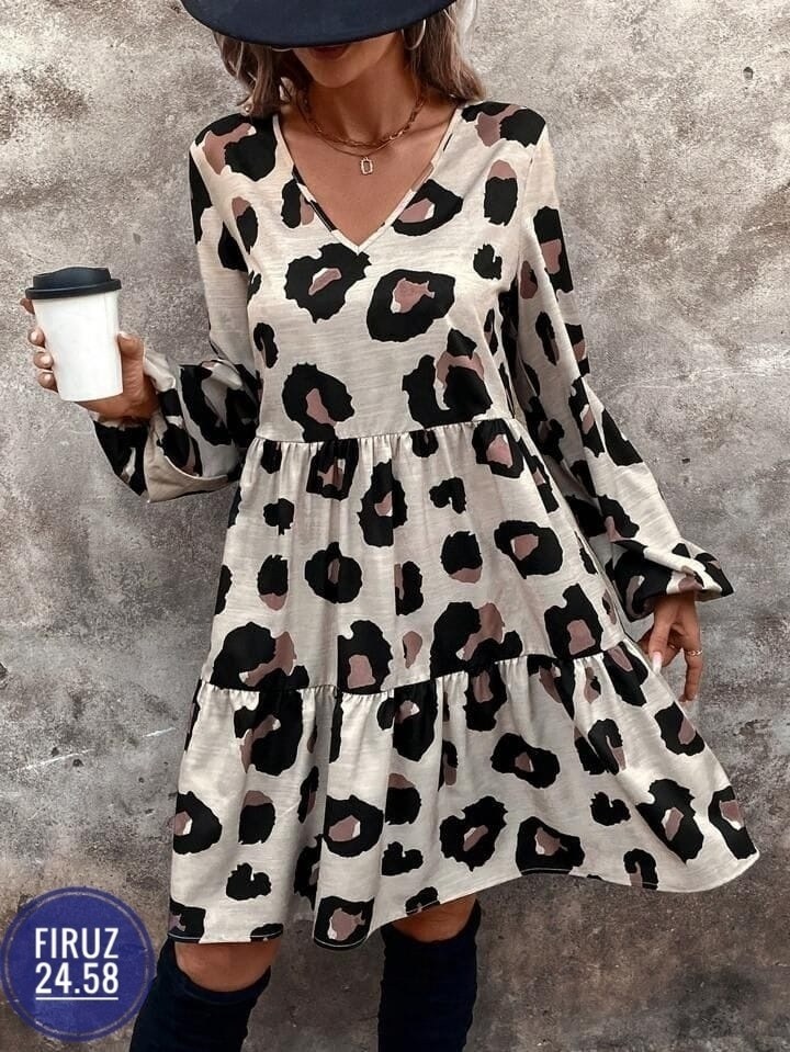 платье с леопардовым принтом,шифоновое леопардовое платье,платье стильное,стильное женское платье,леопардовые платья