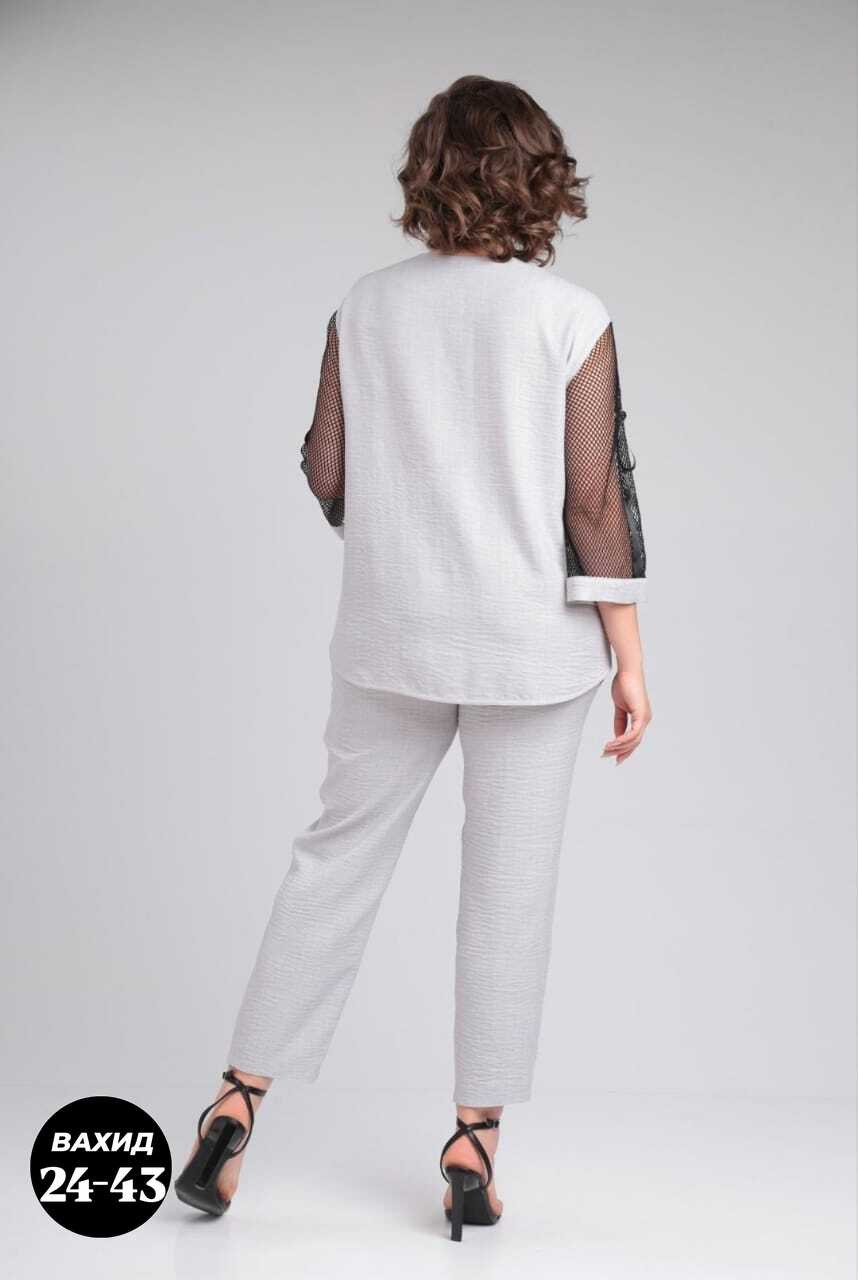 брючный комплект,женские костюмы больших размеров,женские брючные комплекты,брючные костюмы женские,серый брючный костюм