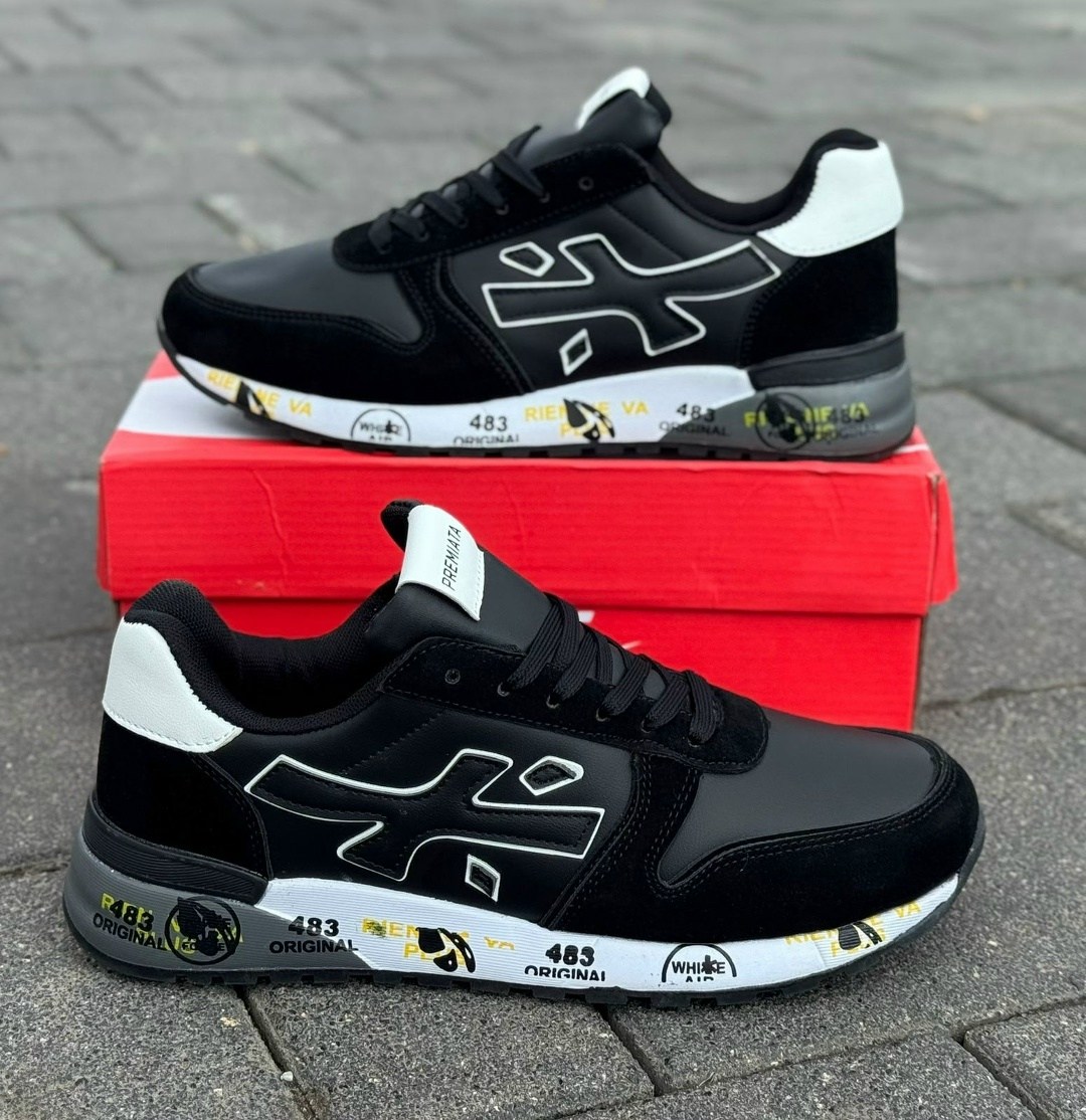 мужские кроссовки premiata,premiata кроссовки,premiata 483 оригинал,кроссовки premiatа,кроссовки premiata mick 483 комбинированные черные