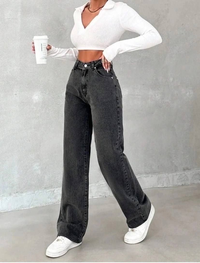 джинсы клеш широкие с высокий посадкой,джинсы-палаццо,женские широкие джинсы,джинсы,джинсы клеш широкие с высокий посадкой арт. 11302382