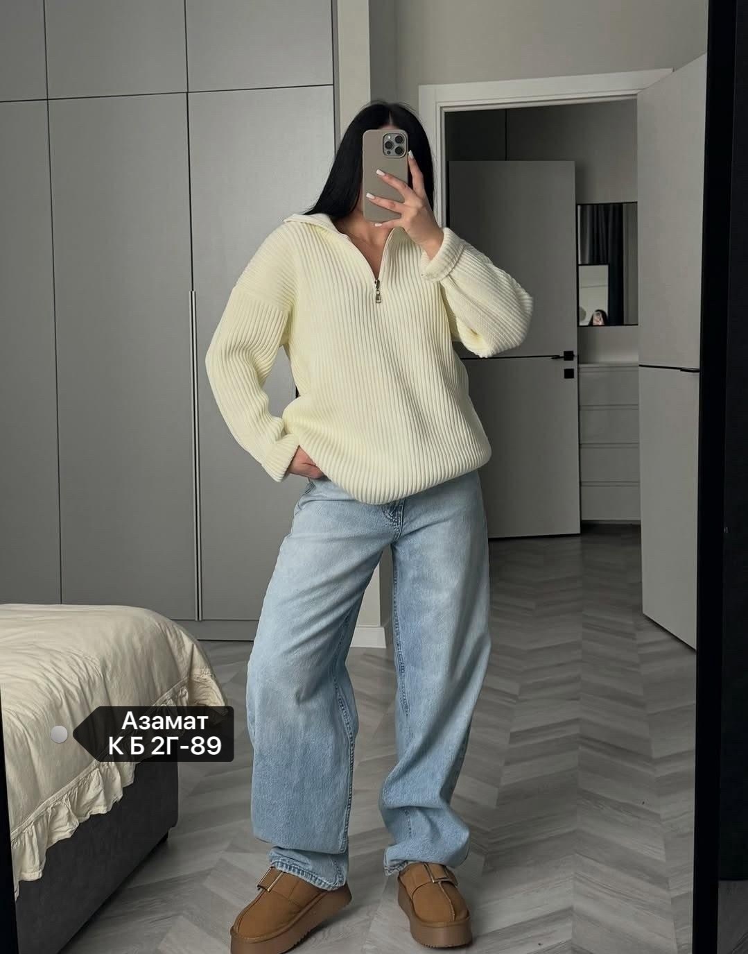 свитер оверсайз с горлом на молнии теплый вязаный,оригинальный джемпер,свитер,кофта женская,свитер кофта