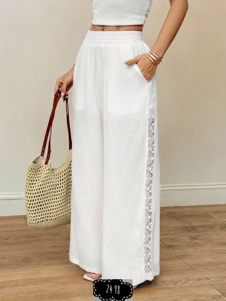 широкие брюки,повседневные брюки,кружевные брюки,брюки в стиле бохо,белые брюки