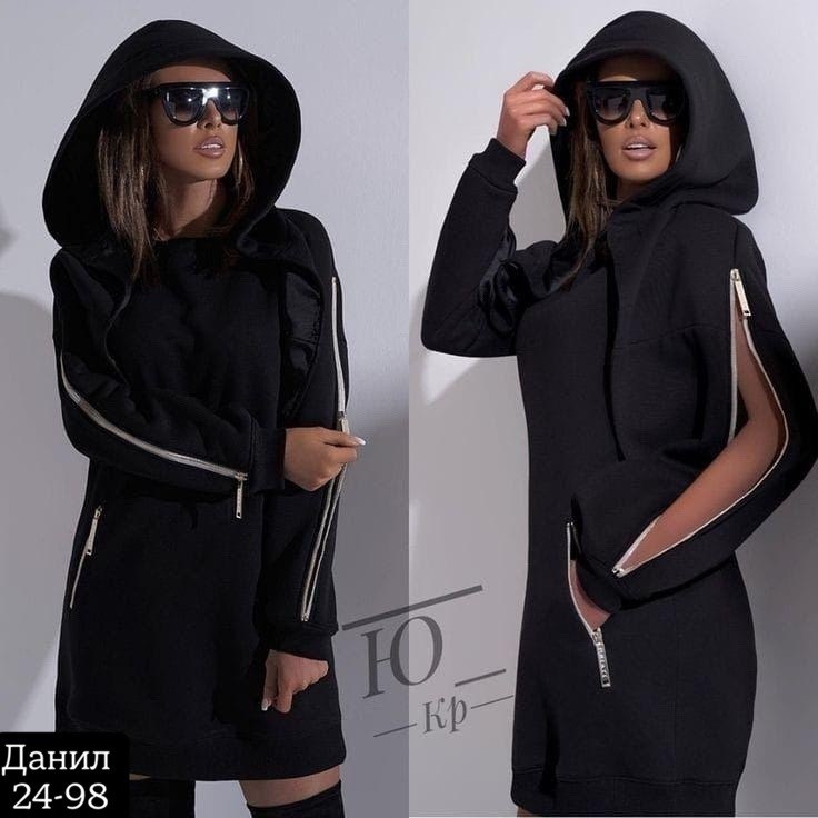 спортивное платье с капюшоном,черное платье с капюшоном,платье с капюшоном,платье худи с капюшоном