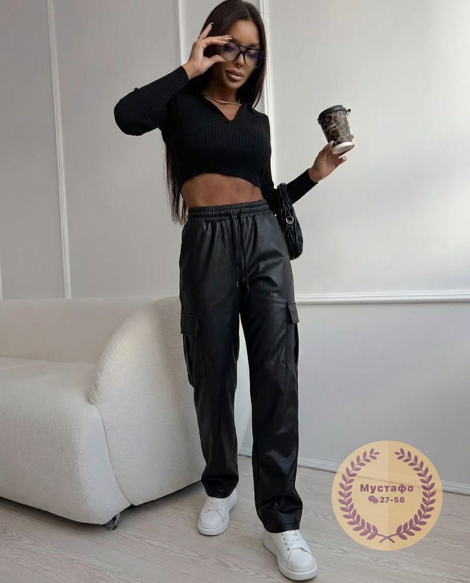 брюки палаццо из экокожи,брюки из экокожи женские,брюки кожаные,женские прямые брюки из экокожи,брюки женские кожаные