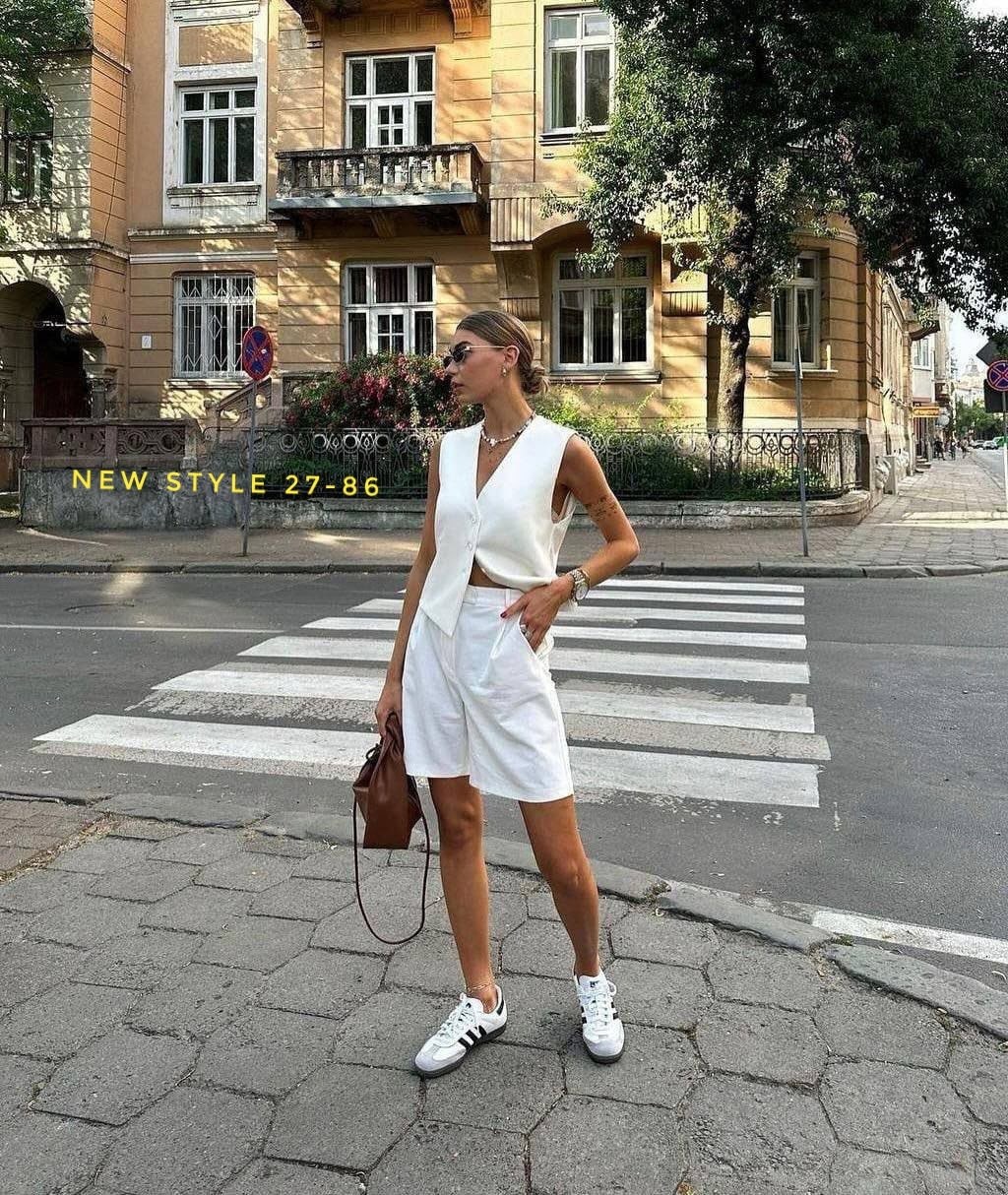 костюм двойка женская,костюм женский с шортами,летний костюм с шортами,стильные костюмы,стильные женские костюмы