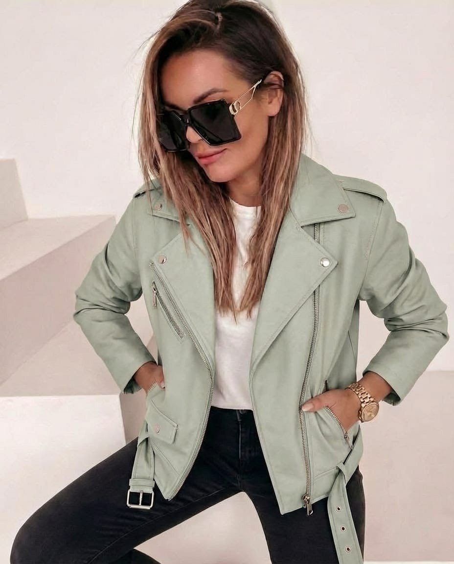 косуха кожаная куртка оверсайз queen sophie,куртка-косуха,косуха куртка кожаная оверсайз m.story,куртка женская косуха,куртка из экокожи молочный