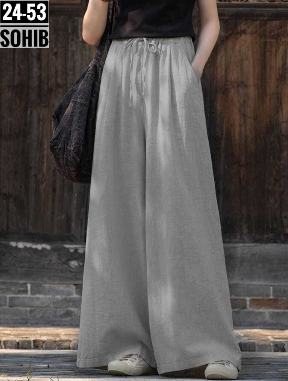 брюки палаццо из льна женские,женские широкие брюки,женские винтажные хлопковые широкие брюки,широкие брюки из хлопка,брюки женские льняные с широкими штанинами