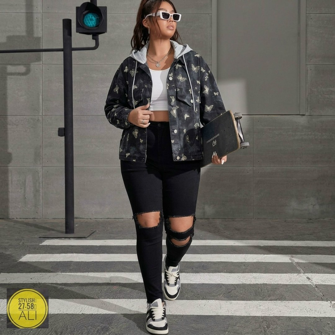 джинсовая куртка,женская джинсовая куртка большого размера,джинсовая куртка с карманами,джинсовая куртка с принтом,стильная джинсовая куртка