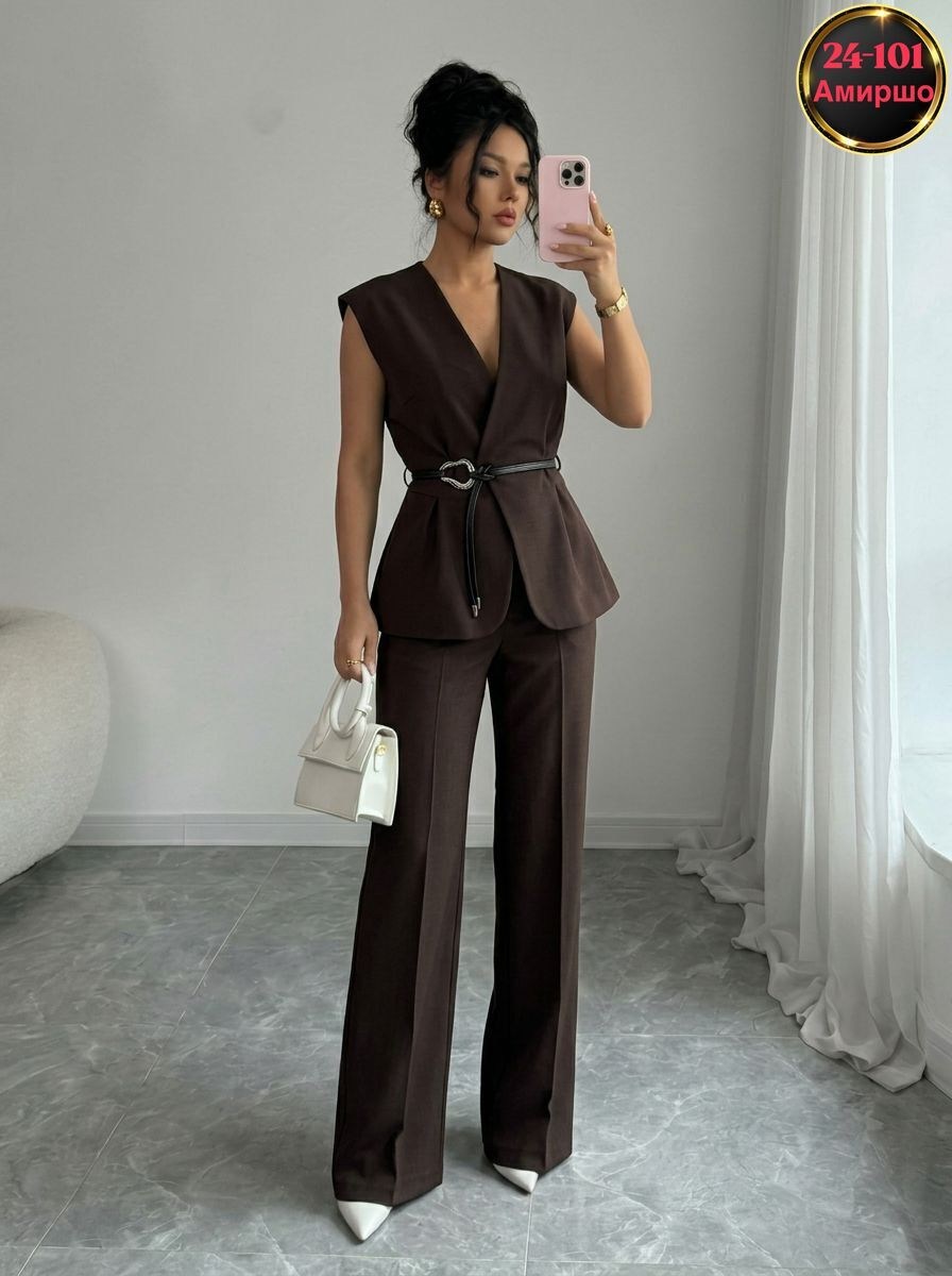 брючный костюм с жилеткой женский ристоро,брючный костюм с жилетом chica chic,брючный костюм элегантный,брючный костюм с жилетом деловой вечерний chica chic,брючный костюм с жилетом деловой chica chic
