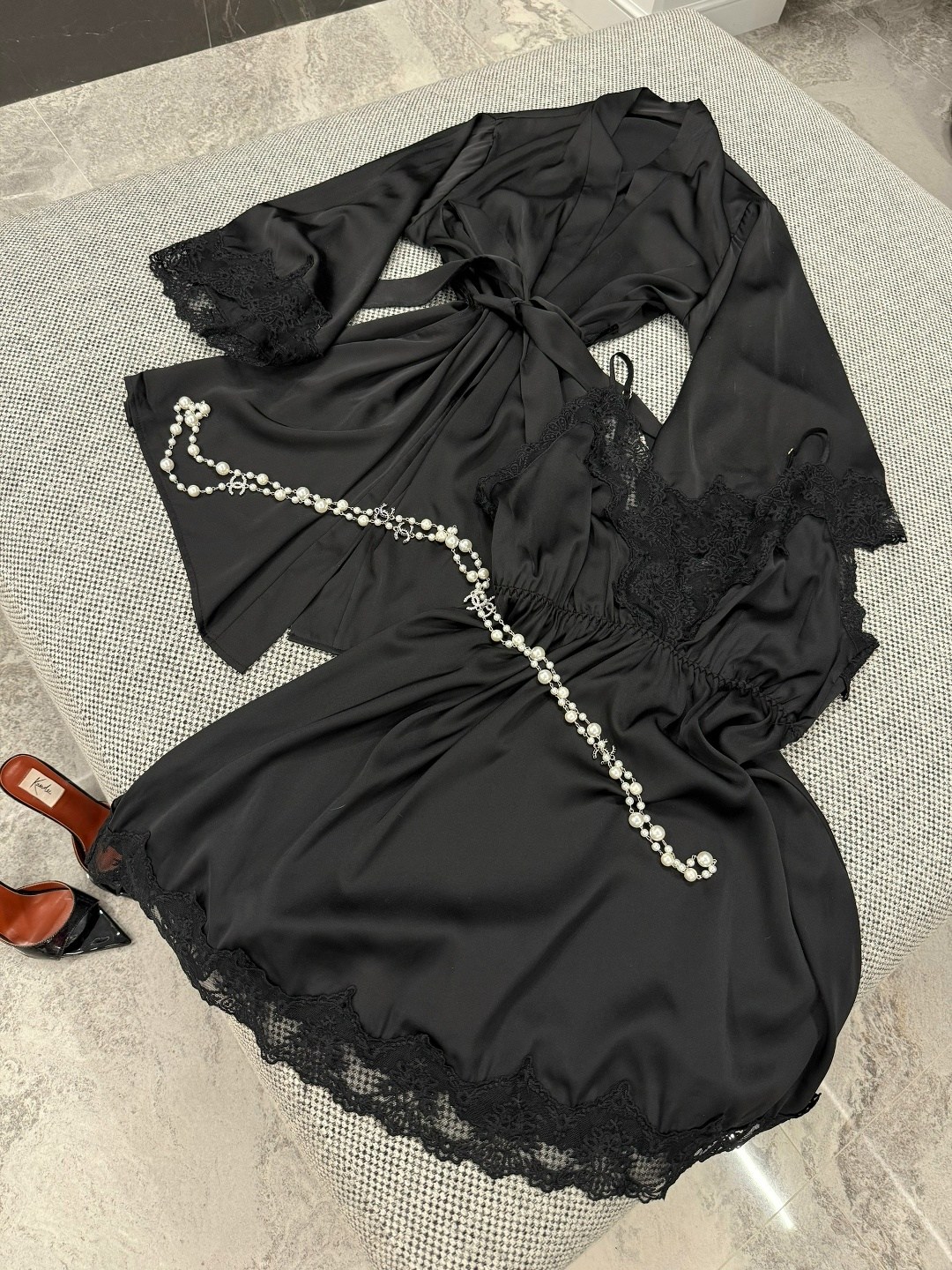 пеньюар комплект кружевной халат и сорочка mira style,пеньюар атласный,халат пеньюар,женский пеньюар,пеньюар