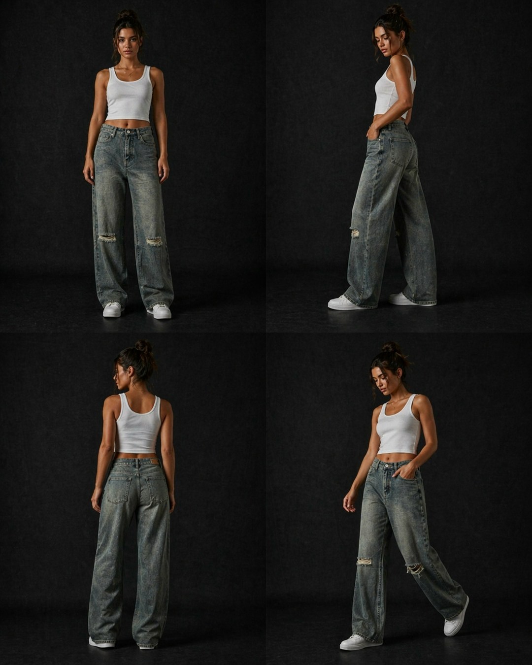 широкие рваные джинсы багги baggy jeans y2k,мешковатые джинсы y2k свободный крой рваные джинсы,женские джинсы,широкие джинсы,джинсы