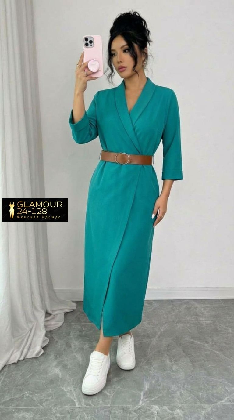 нарядное платье,платье женской,платье,приталенное платье,синее платье с запахом