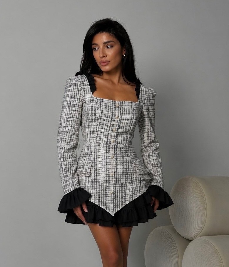 стильное платье,твидовые костюмы,платье винтажное,женская блузка