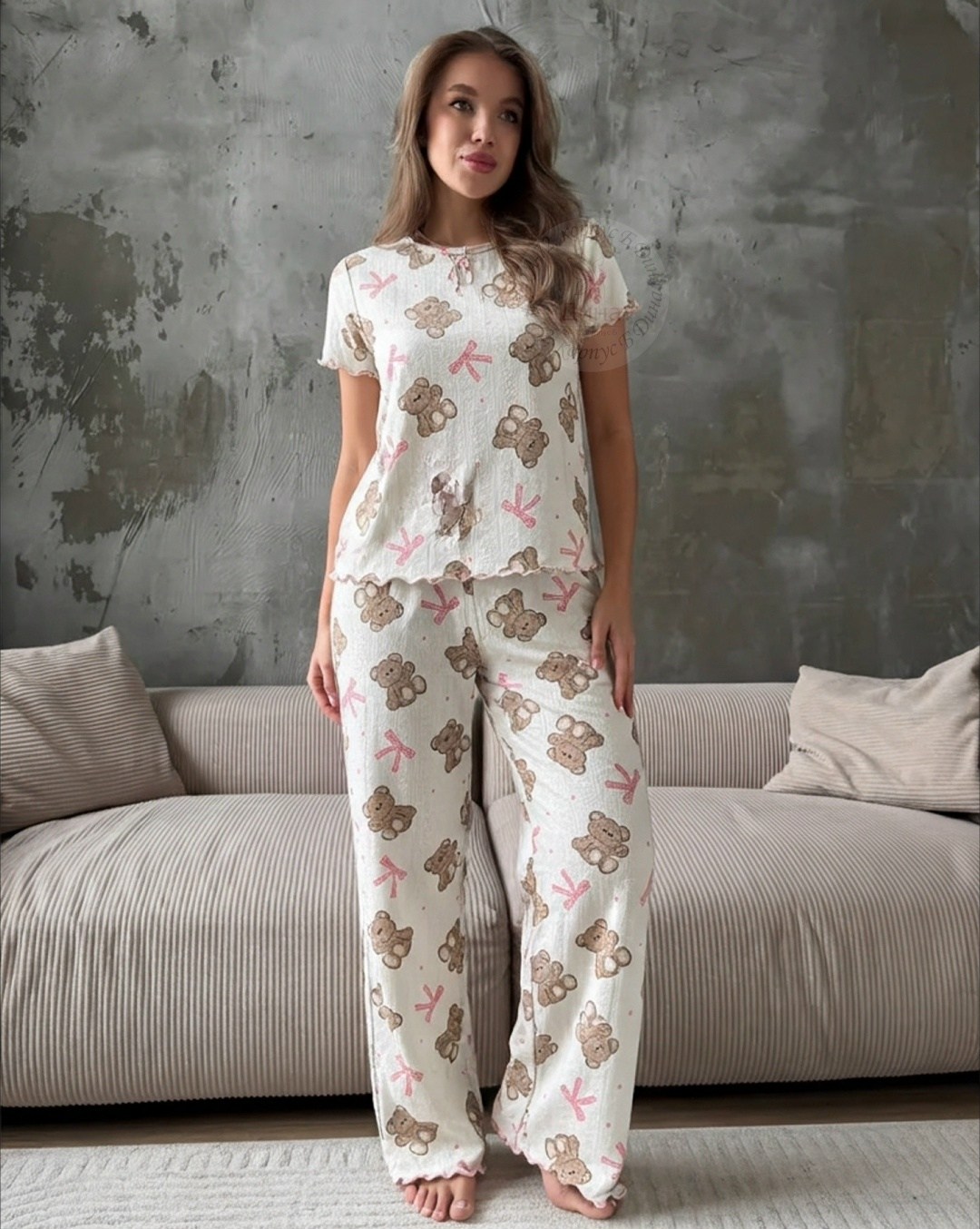 женские пижамы,пижама 1850059-1 sadovod 365 дней,костюм домашний пижама,пижама со штанами,комплект женской пижамы