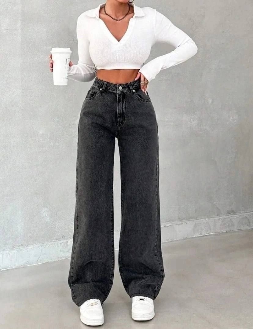 джинсы клеш широкие с высокий посадкой,джинсы-палаццо,женские широкие джинсы,джинсы,джинсы клеш широкие с высокий посадкой арт. 11302382