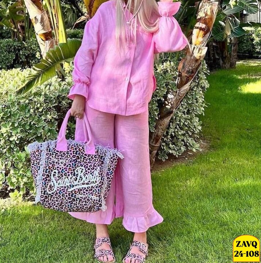 костюм розовый,летний костюм женский,модный костюм,летний брючный костюм,костюм с брюками