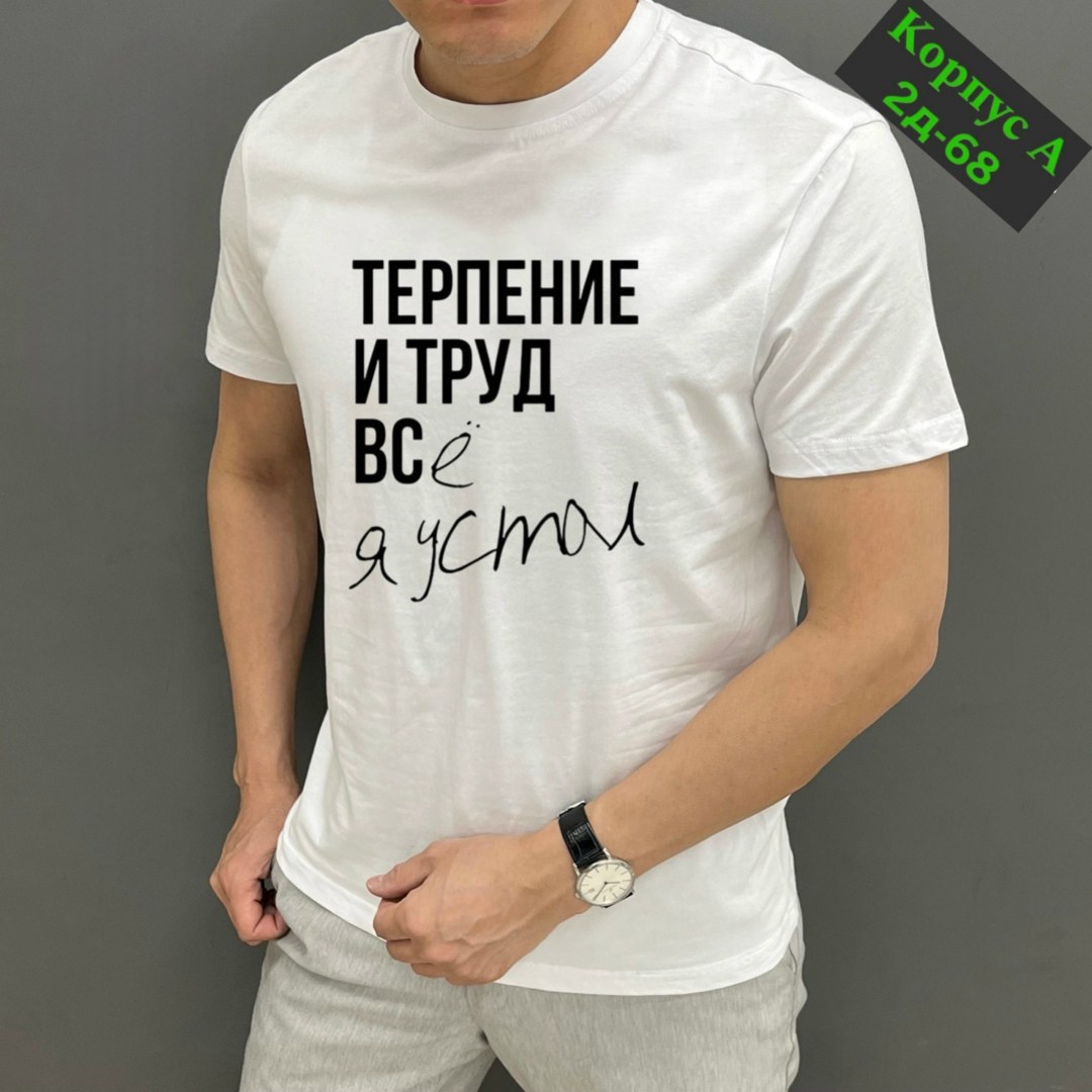 футболка мужская,мужская футболка черная,футболка,футболка мужская женская,футболка с принтом терпение и труд