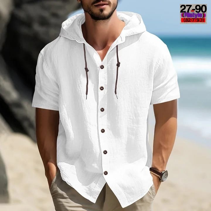 рубашка с капюшоном,летние рубашки,рубашка мужская с капюшоном,рубашка мужская белая,мужская льняная рубашка