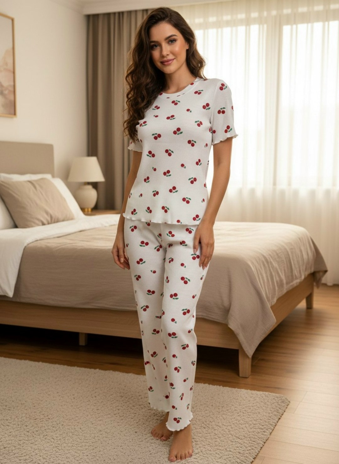 пижама с брюками и сердечками арт. в-001-1/001,пижама с брюками и сердечками арт. в-001-1/001 (белый),пижама с брюками с сердечками арт. 003 натали белый,женская пижама с брюками,пижама с брюками хлоп