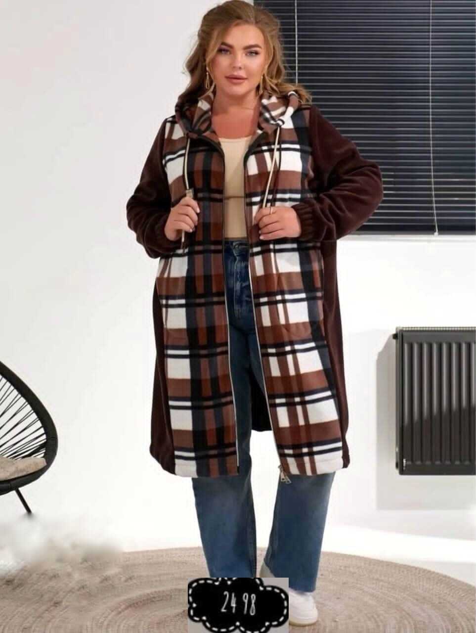 кардиган в клетку,пальто комбинированное,женский кардиган больших размеров,кардиган теплый женский,женский кардиган
