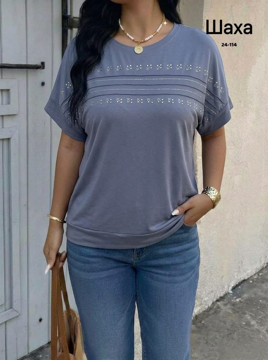 футболка женская,шикарная одежда,футболка со стразами,футболка оверсайз со стразам