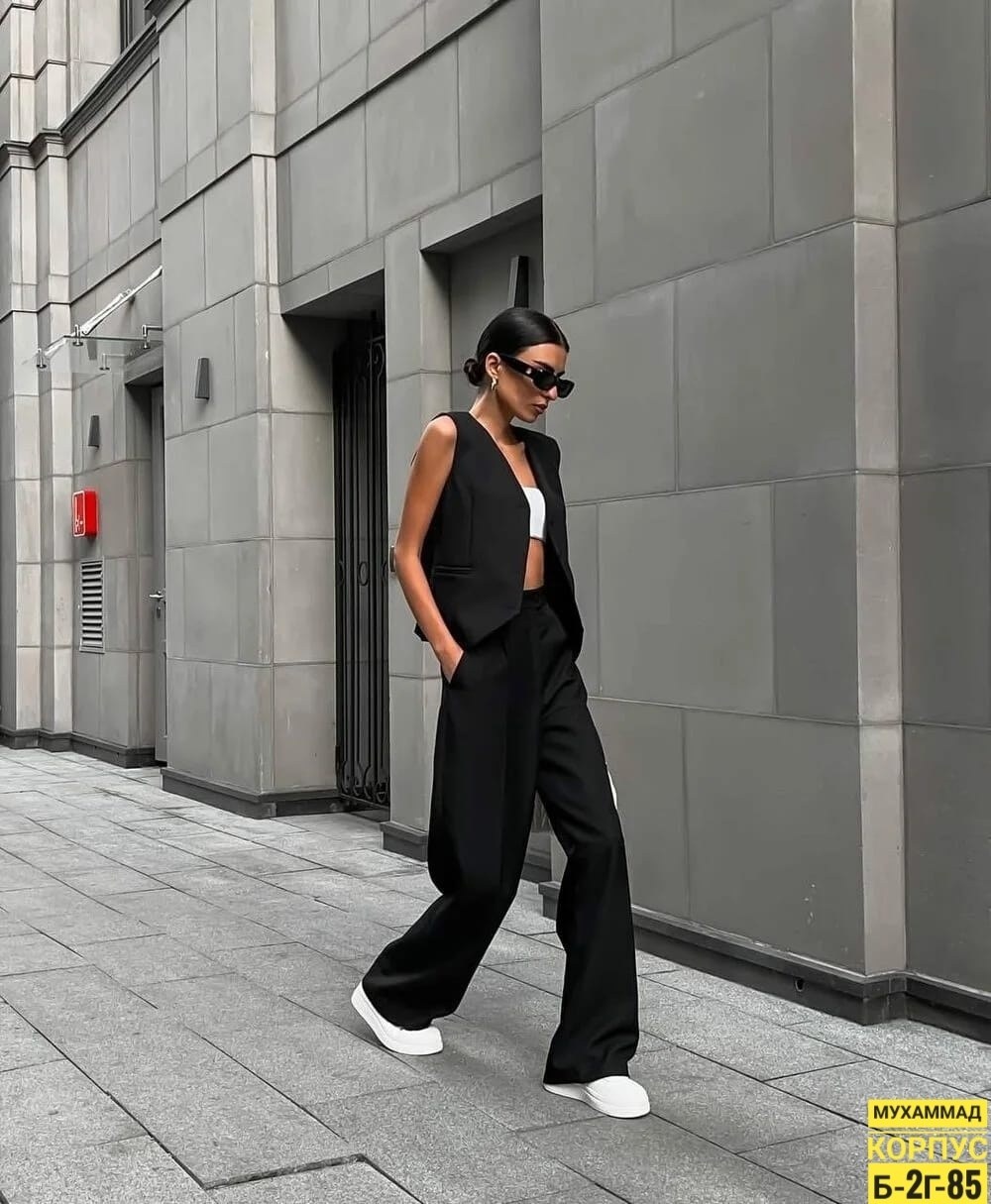 костюм двойка брюки палаццо,брюки стильные,брючный костюм,костюм с брюками палаццо,стильные костюмы