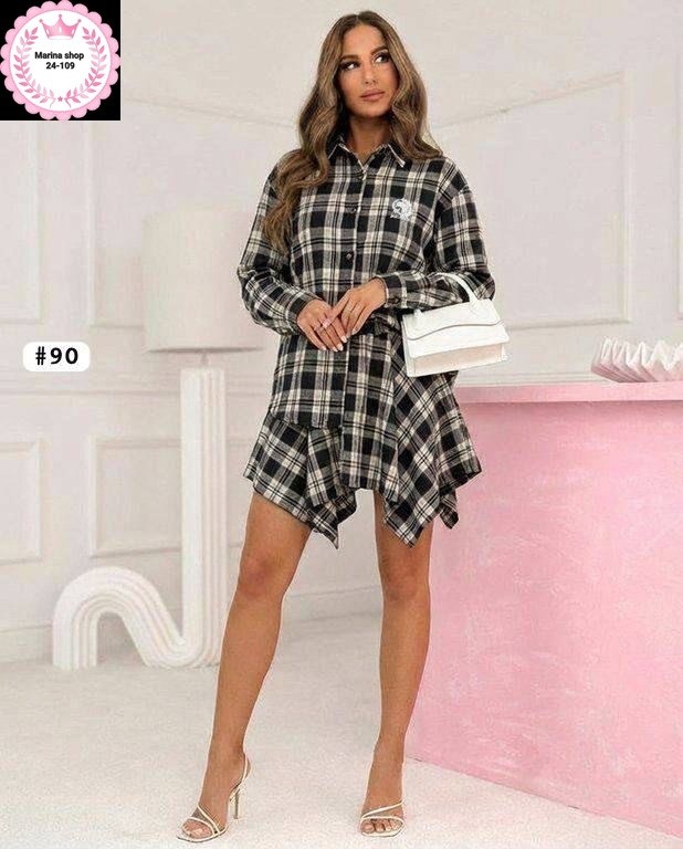 платье рубашка в клетку,костюм с юбкой и рубашкой,костюм с юбкой в клетку,костюм с рубашкой и юбкой в клетку,платье в клетку