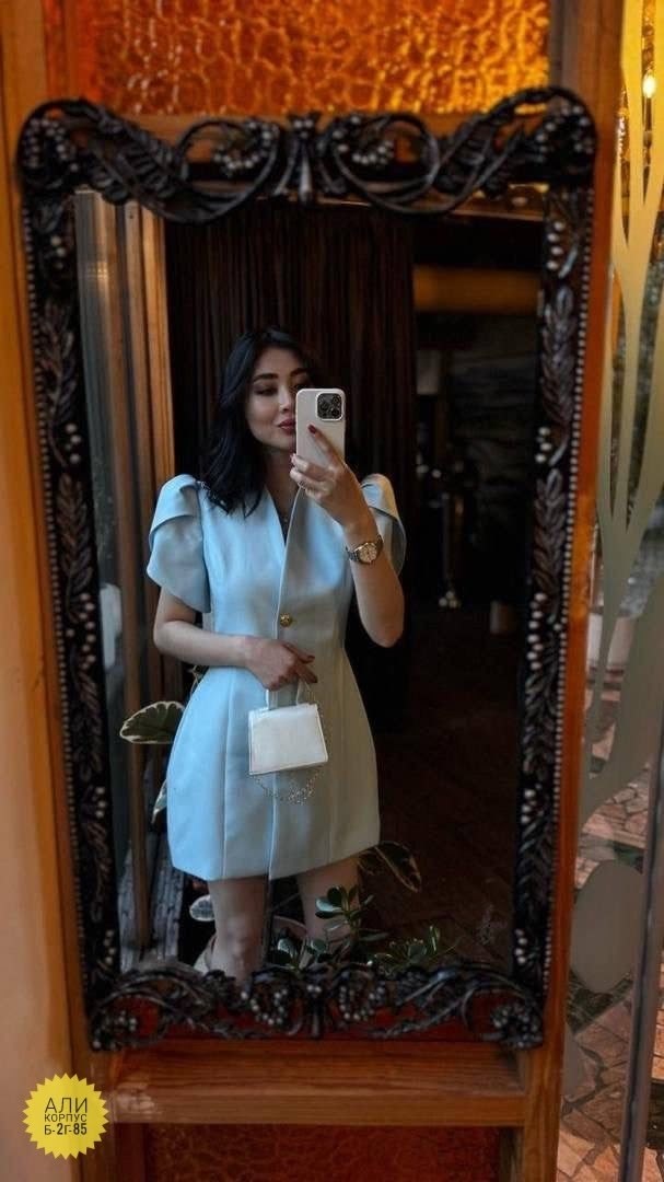 платье пиджак,элегантное платье,платье пиджак комплект с юбкой golubkova est. 2026 цвет голубой,мода платье,платье фасон