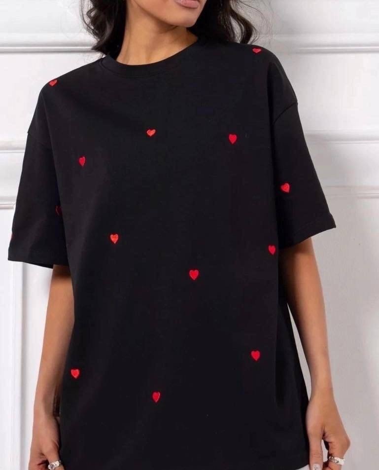 футболки оверсайз женские,футболки оверсайз,футболка оверсайз с принтом сердце fashion_style 221946500,футболки оверсайз с принтами,женская футболка