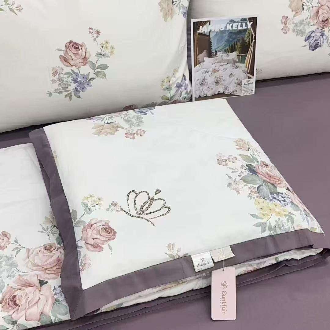 комплект постельного белья с готовыми одеялами,комплект постельного белья с одеялом santfair,постельное белье ,семейный комплект постельного белья с готовым,постельного белья