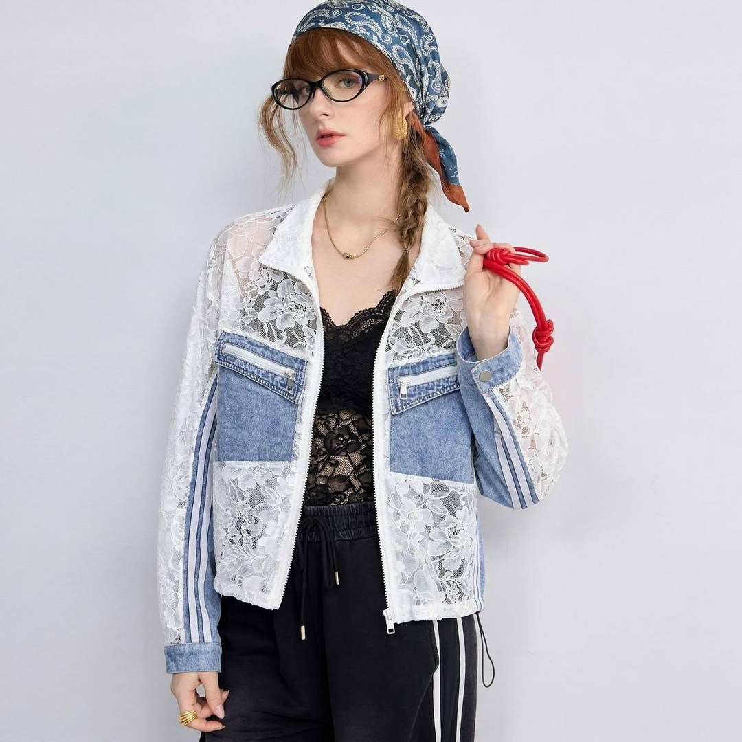 женская джинсовая куртка в стиле пэчворк,джинсовая куртка,куртка в стиле пэчворк,повседневная куртка,джинсовая куртка женская