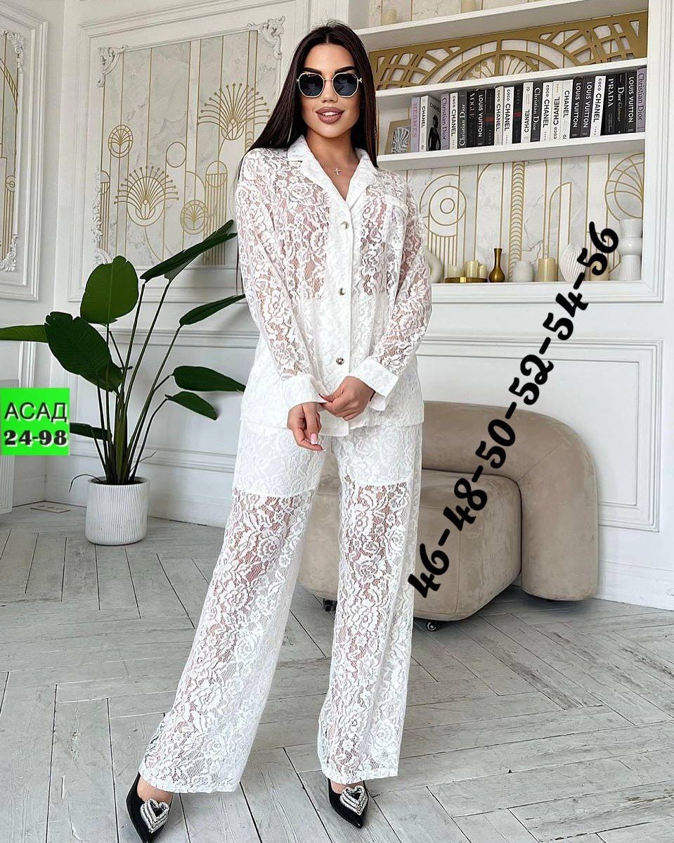 костюм двойка гипюр,костюм кружевной брючный с поясом гипюр emberens,брючный костюм,женский костюм двойка гипюр,гипюровый костюм