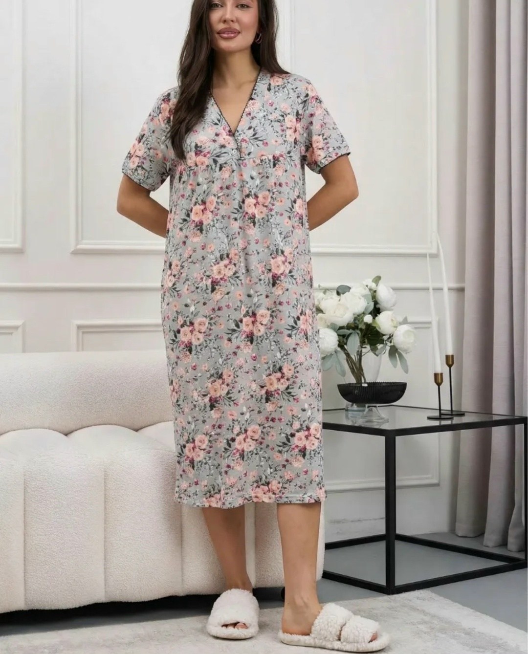 женская ночная сорочка,ночная сорочка,ночная сорочка трикотажная хлопок,сорочка женская,ночная сорочка трикотажная