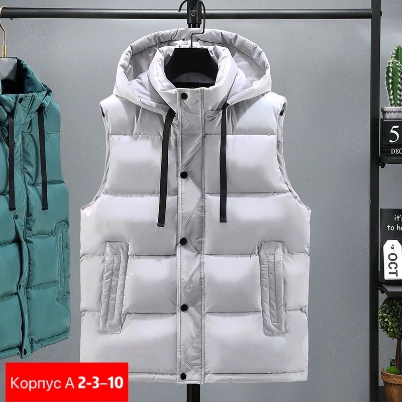 мужской жилет с капюшоном,жилет с капюшоном,жилетка повседневная,жилет,жилет повседневный